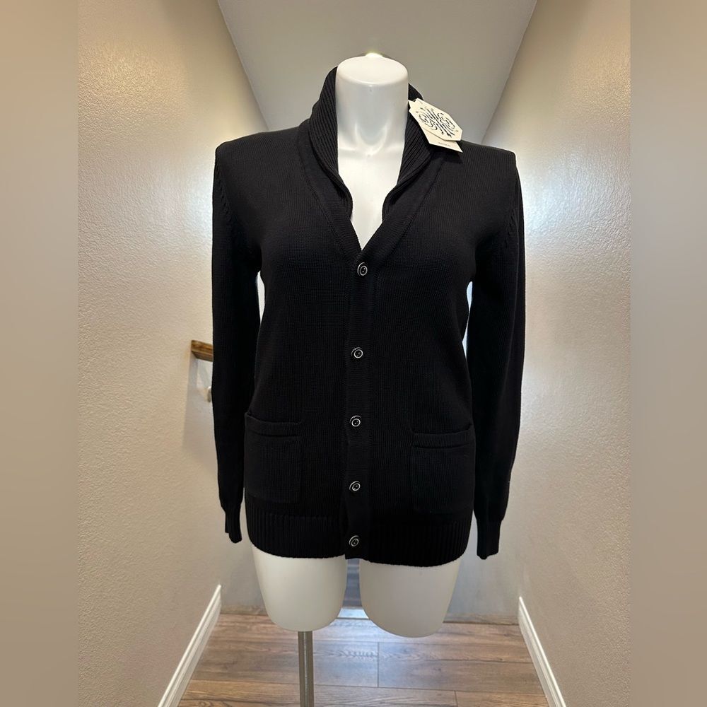 Matchstick XL Men’s Black Button Down Sweater NWT
